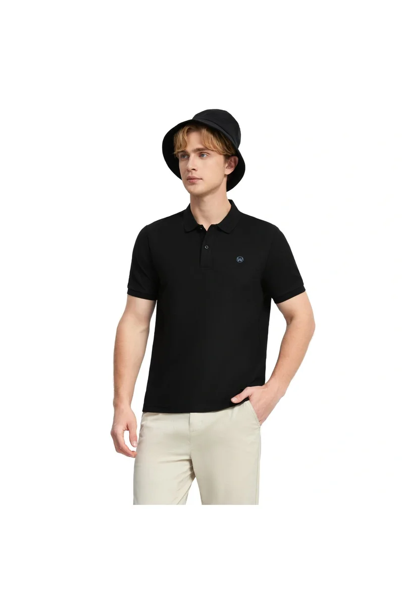 جيوردانو قميص بولو رجالي أسود بقصة عادية