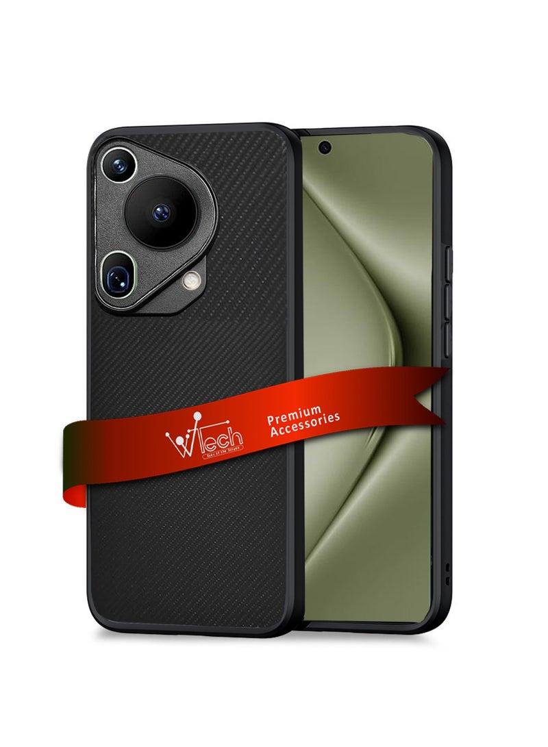 دبليو تيك غطاء حماية من مادة البولي يوريثان الحراري بظهر صلب من السيليكون لهاتف هواوي بورا 70 الترا 5 جي 2024 باللون الأسود - Image 1