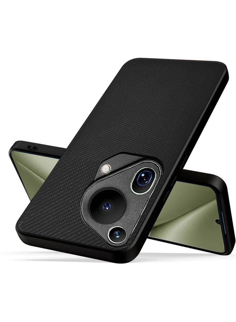 دبليو تيك غطاء حماية من مادة البولي يوريثان الحراري بظهر صلب من السيليكون لهاتف هواوي بورا 70 الترا 5 جي 2024 باللون الأسود - Image 2