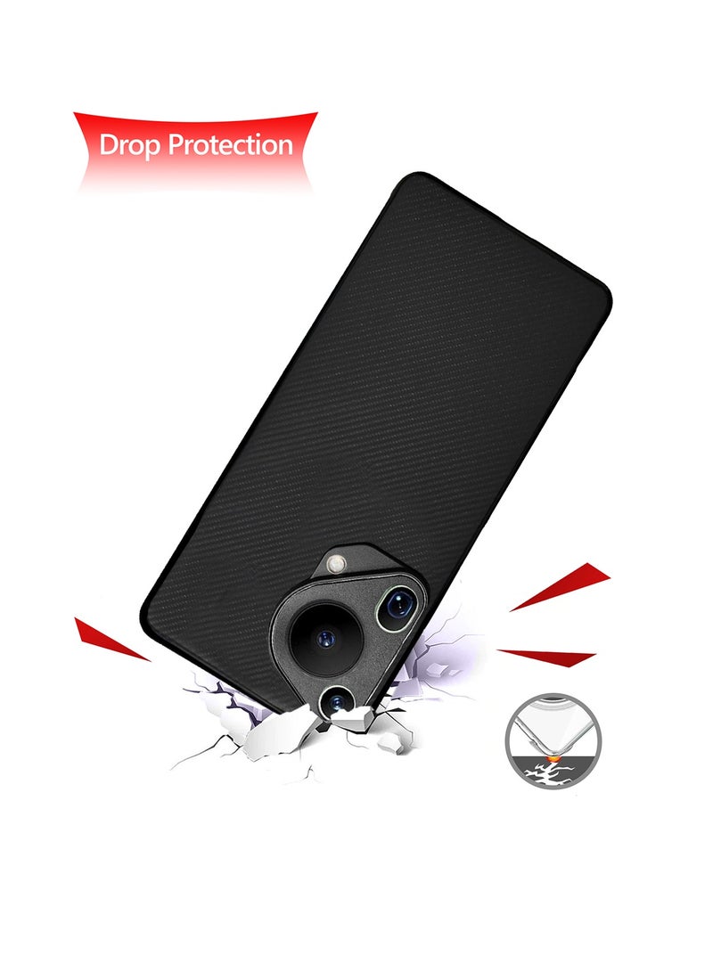 دبليو تيك غطاء حماية من مادة البولي يوريثان الحراري بظهر صلب من السيليكون لهاتف هواوي بورا 70 الترا 5 جي 2024 باللون الأسود - Image 3