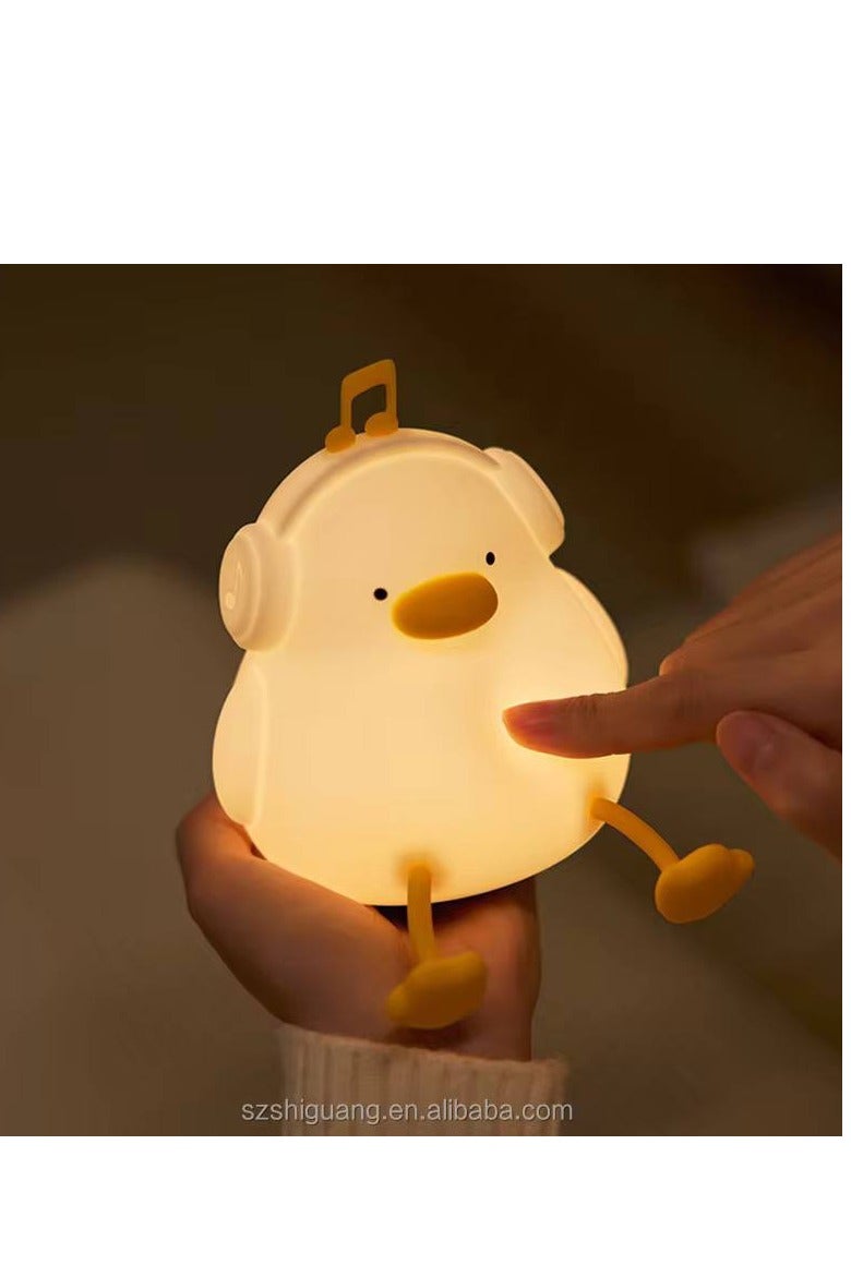 eBasket Duck Shape Night Light, Cute Duck Lamp with Headphones, Perfect Silicone Night Light for Bedroom, Musical Decor with Dimmable Timer, Rechargeable Gift for Kids Girls on Birthdays and Christmas - Image 2