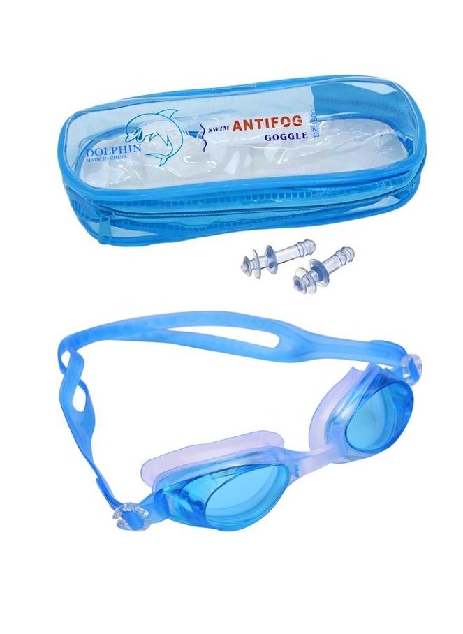 Generic Anti-fog Swimming Goggles with Earplugs DZ-1600 - Light Blue  - Image 2