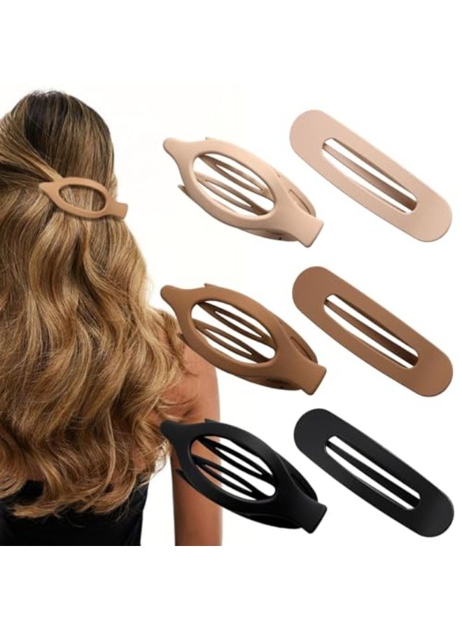 Flat Hair Clips, 6 Pack 4.7 Inch French Concord Flat Hair Clips for Women Girls, 2 Styles Claw Clips, for Thick Thin Hair, Strong Hold Duck Billed Clips, Barrettes Accessories - Image 1