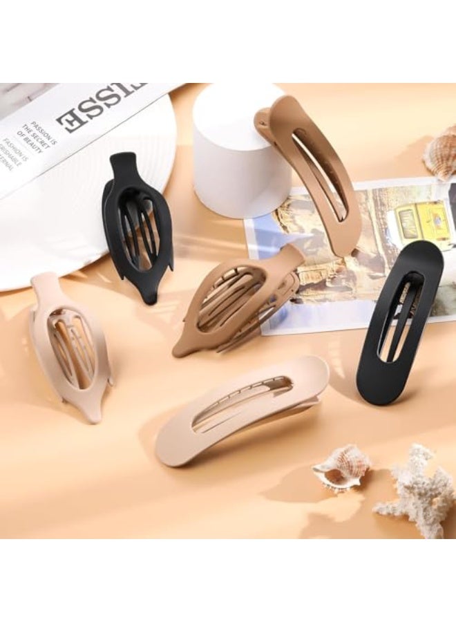 Flat Hair Clips, 6 Pack 4.7 Inch French Concord Flat Hair Clips for Women Girls, 2 Styles Claw Clips, for Thick Thin Hair, Strong Hold Duck Billed Clips, Barrettes Accessories - Image 2