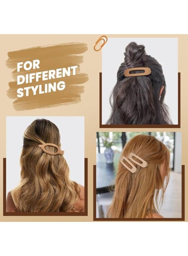 Flat Hair Clips, 6 Pack 4.7 Inch French Concord Flat Hair Clips for Women Girls, 2 Styles Claw Clips, for Thick Thin Hair, Strong Hold Duck Billed Clips, Barrettes Accessories - Image 5