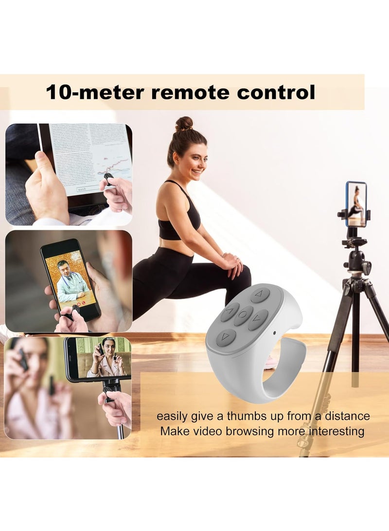 TIK TOK Bluetooth Remote Control Page Turner for iPhone iPad Android, Mini TIK TOK Wireless Scrolling Ring, Cell Phone Camera Shutter Selfie Remote, Fashion Smart Ring Remote - Image 3