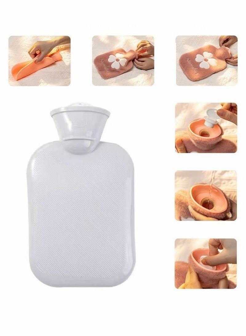 Excefore Hot Water Bottle with Soft Cover, 500ML Small Hot Water Bottle,Wearable hot Water Bottle, for Neck, Shoulder Pain and Hand Feet Warmer, Menstrual Cramps, Hot Compress and Cold Therapy - Image 4