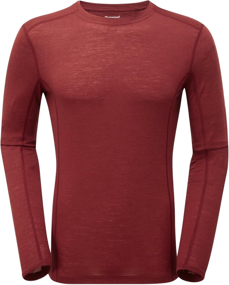 Montane Men's Primino Long Sleeve T-Shirt in Redwood
