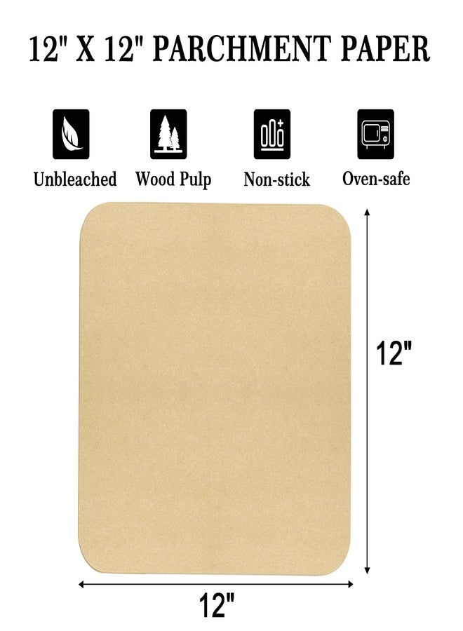 GOAUS Parchment Paper Sheets 12 x 12 Inch, Square Disposable Liners 125 pcs for Air Fryer Toaster Oven, Unbleached Baking Paper Fit Ninja SP, Cuisinart, Breville, Instant - Image 2