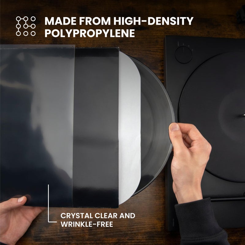Big Fudge 12" Vinyl Record Sleeves - Outer Sleeves 25 Pack - Crystal Clear High-Density Polypropylene Vinyl Covers - Accessories Protect LP Albums from Dust, Dirt & Scratches - Image 4