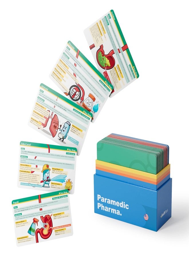 SwiftPass Paramedic Pharmacology Flashcards for EMT & Paramedic Exam Prep - Complete Drug Profiles of The Most Important Drugs - Image 1