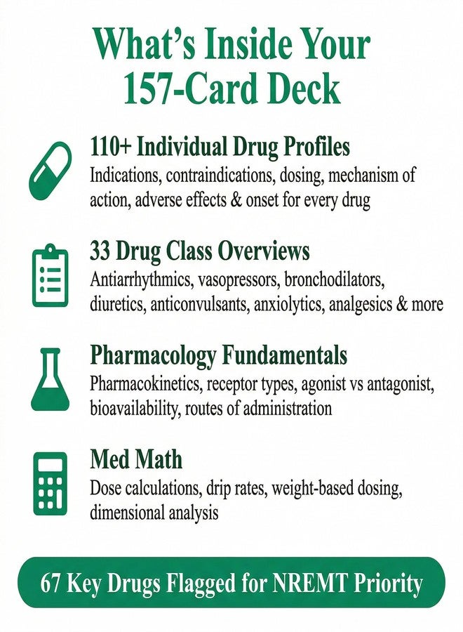 SwiftPass Paramedic Pharmacology Flashcards for EMT & Paramedic Exam Prep - Complete Drug Profiles of The Most Important Drugs - Image 3