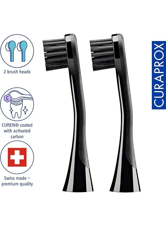 Curaprox Black & White Carbon Brush Head Replacement – Double Pack - Image 2