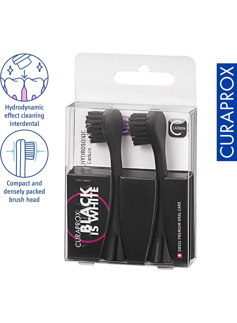 Curaprox Black & White Carbon Brush Head Replacement – Double Pack - Image 3