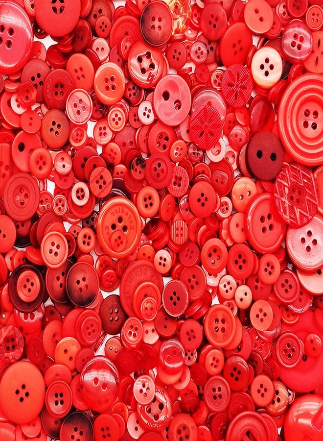 Qovydx 1600Pcs Red Buttons for Crafts Bulk Assorted Sizes Red Craft Button Assortment Christmas Buttons - Image 1