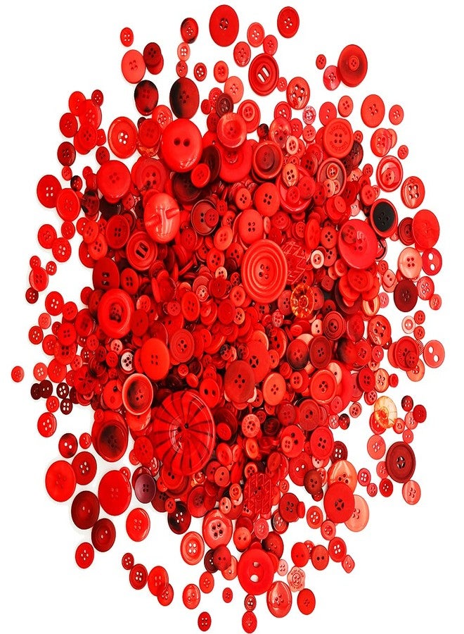 Qovydx 1600Pcs Red Buttons for Crafts Bulk Assorted Sizes Red Craft Button Assortment Christmas Buttons - Image 4