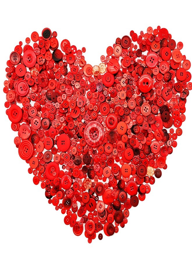 Qovydx 1600Pcs Red Buttons for Crafts Bulk Assorted Sizes Red Craft Button Assortment Christmas Buttons - Image 5
