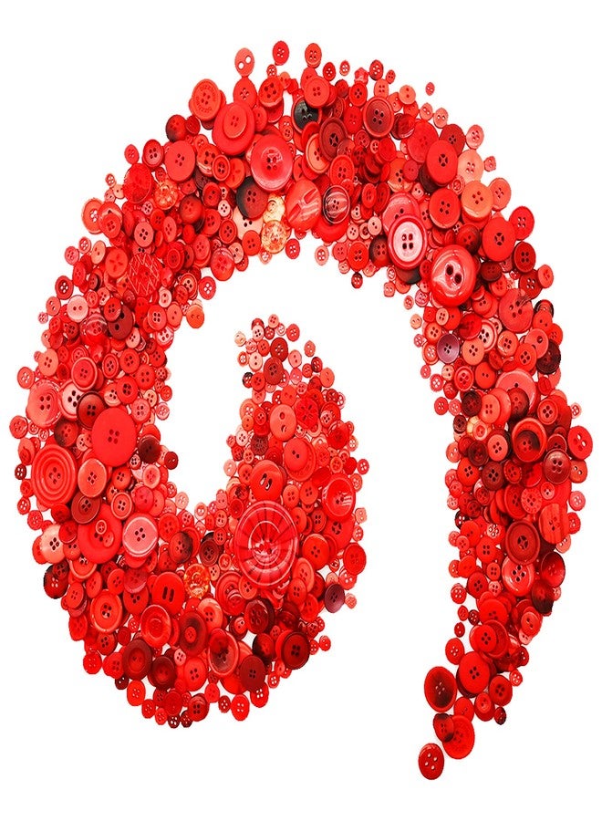 Qovydx 1600Pcs Red Buttons for Crafts Bulk Assorted Sizes Red Craft Button Assortment Christmas Buttons - Image 2