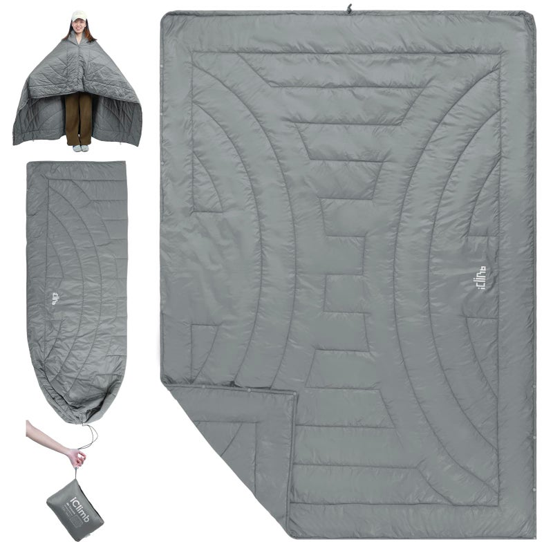 iClimb 3M Thinsulate Insulation Warm Camping Blanket Ultralight Compact Light Grey