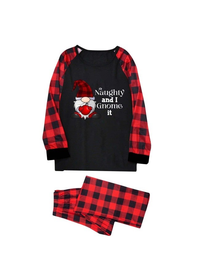 Women's Spring And Autum Long-sleeved Two-piece Outerwear Cartoon Outerwear Top + Plaid Pants Home Wear Two Pieces