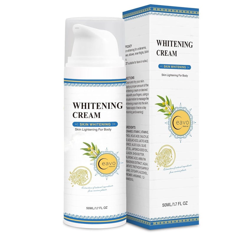 Ceavo Skin Whitening Cream Skin Bleaching Cream for Body Intimate Area Private Parts Underarm Knees Elbows Inner Thigh Bikini Areas Bikini Line Lightening Dark Spot Remover For Intimate Part