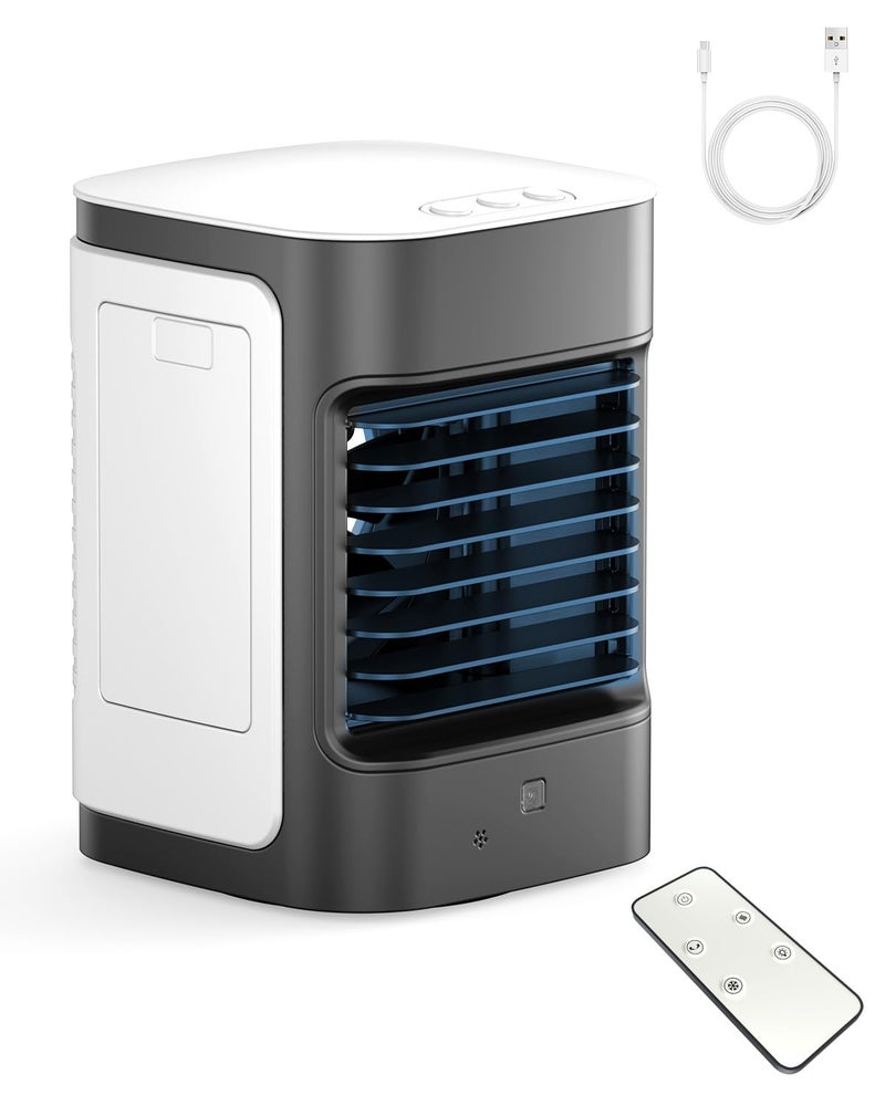 Mini Portable Air Conditioners Personal Air Conditioner for room Portable AC Unit Swamp Cooler with 100 Oscillation USB Powered for Tent Camping BedroomBlack