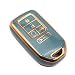 FEYOUN Key Fob Cover Compatible with Honda Accord Civic CRV Insight Passport Pilot Smart 5 Buttons TPU Remote Keyless Key Fob Case Protection Shell Accessories Blue Gray - Image 2