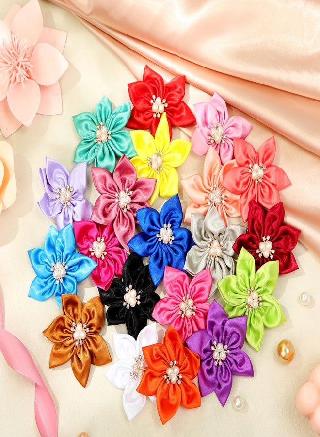Reginary 20 Pcs Dog Collar Flowers, Pet Flower Bow Ties Multi Color Dog Charms Flower 3.35 Inch for Puppy Cat Pet Collar Grooming Accessories - Image 5