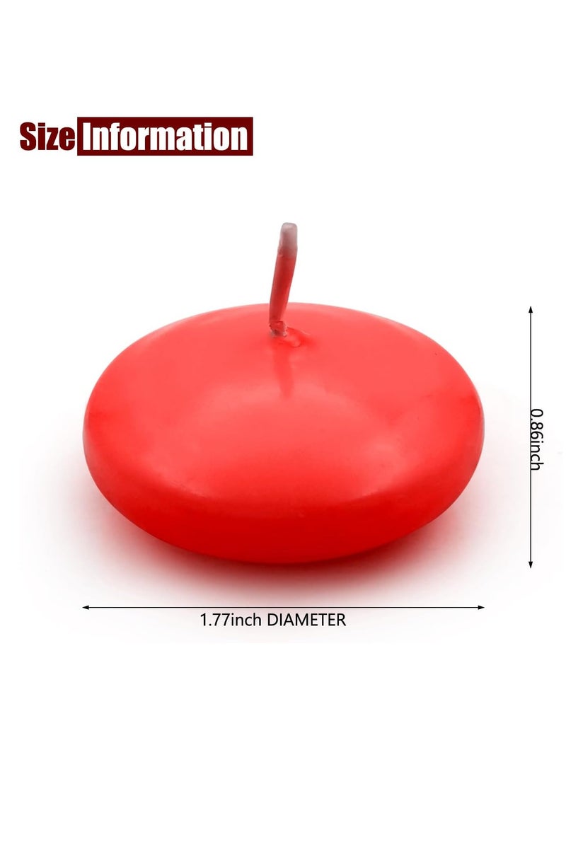 ار ار براند شموع عائمة غير معطرة 1.5 انش 9 قطعة شموع حمام السباحة لاشعال دائري الشكل ديكور الشموع لحفل الزفاف وحمام السباحة وحوض الاستحمام والعشاء ديكور هدايا حفلات (لون احمر) - Image 5