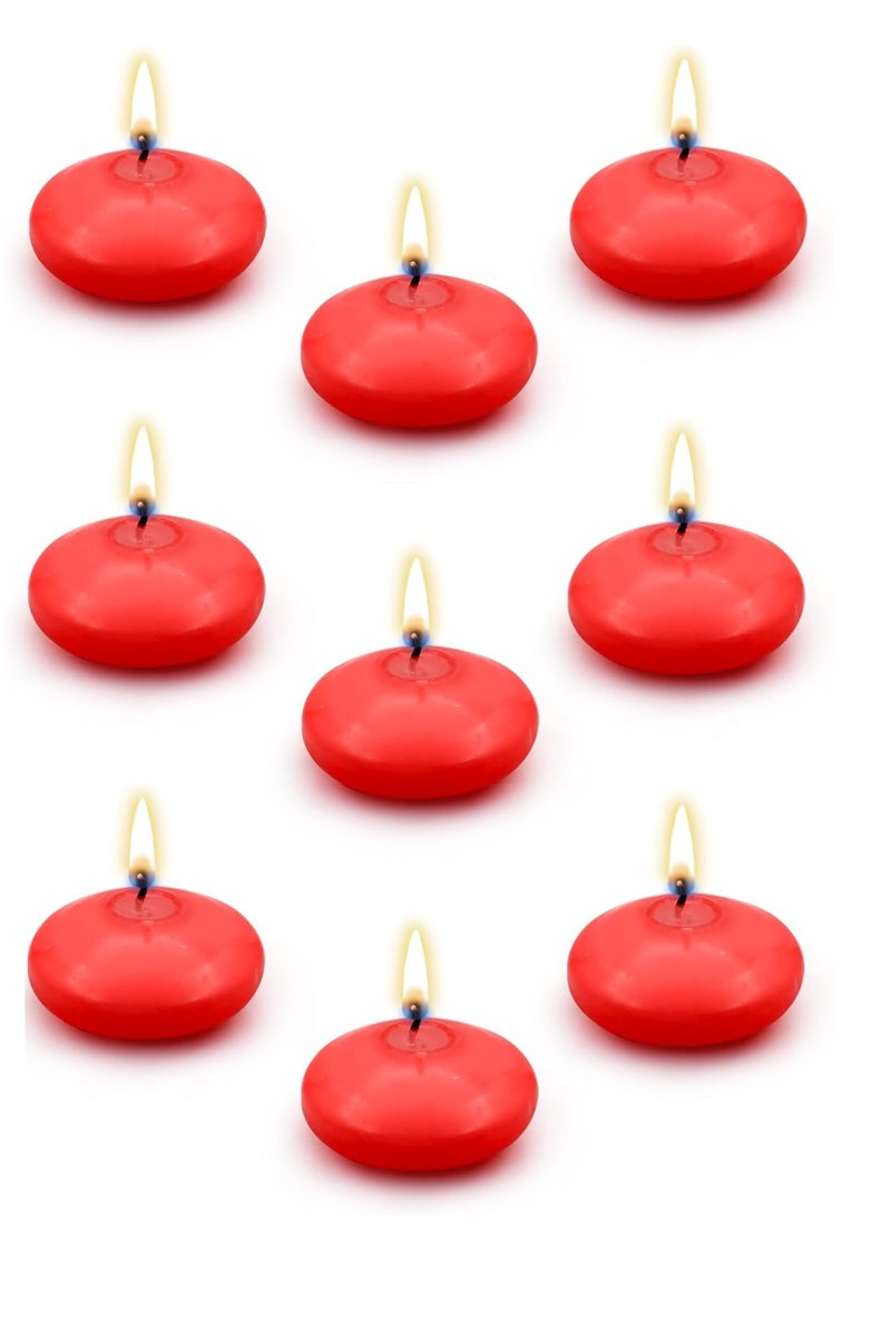 ار ار براند شموع عائمة غير معطرة 1.5 انش 9 قطعة شموع حمام السباحة لاشعال دائري الشكل ديكور الشموع لحفل الزفاف وحمام السباحة وحوض الاستحمام والعشاء ديكور هدايا حفلات (لون احمر) - Image 4