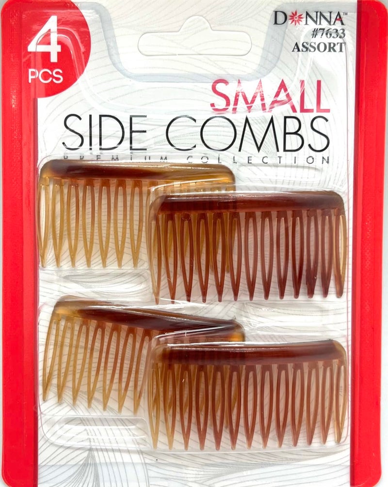 DONNA SIDE POCKET COMBS Small Side Combs Great for All Hair Type Hair Styling Comb for Women Men Convenient to Use Everyday 1PC BROWN Color