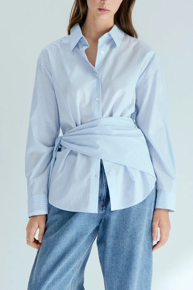 اتش اند ام قميص بتفاصيل وشاح