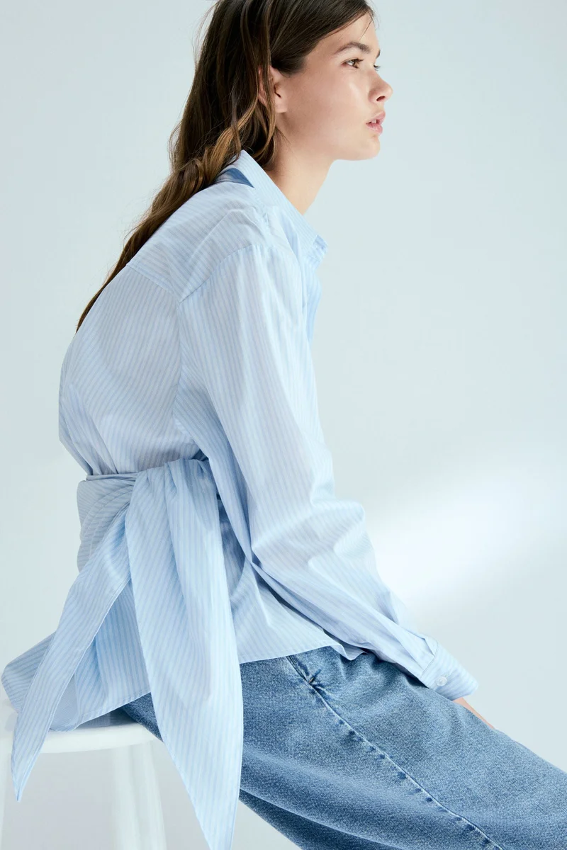 اتش اند ام قميص بتفاصيل وشاح