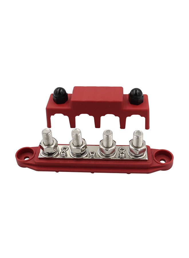4 stud busbar BAR power distribution block for marine battery terminals, 12V power and ground distribution block, battery terminal terminal busbar (premium version), red - M10 (3/8) studs - Image 4