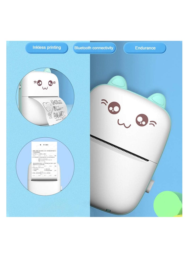 Mini Thermal Printer,Wireless 200DPI Photo Printer,Cute Pocket Receipt Label Sticker Maker Rechargeable - Image 5