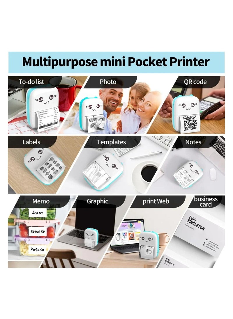 Mini Thermal Printer,Wireless 200DPI Photo Printer,Cute Pocket Receipt Label Sticker Maker Rechargeable - pzsku/ZFE92A9A0E8BA1AAC84D3Z/45/_/1730808176/73e19603-8c83-40e5-a625-f49ddf2ed585