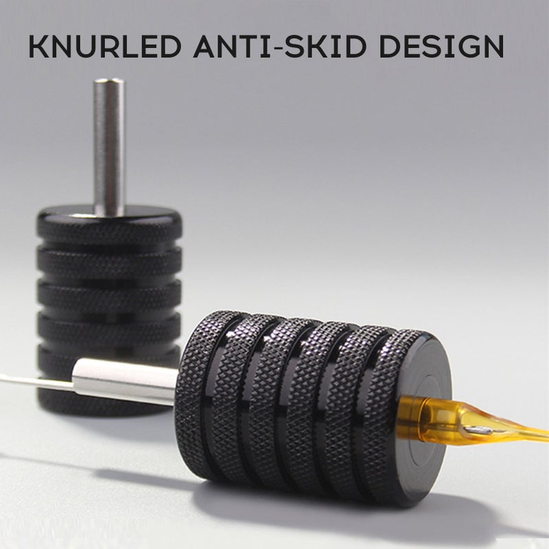 Tattoo Equipment Black Aluminum Alloy Tattoo Handle Anti-slip Knurled Tattoo Machine Grip - Image 5