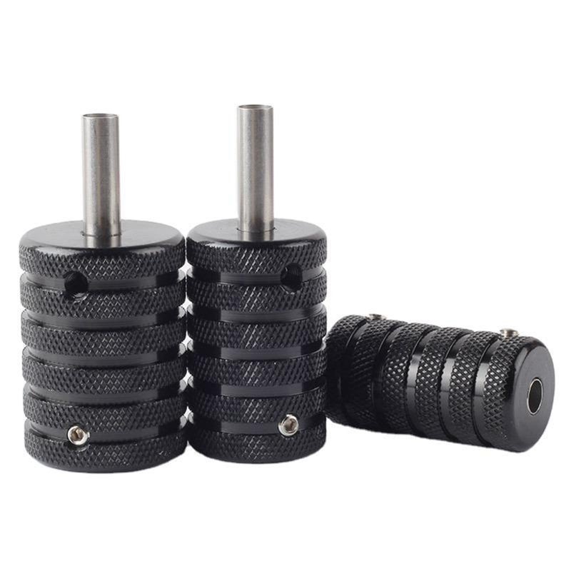 Tattoo Equipment Black Aluminum Alloy Tattoo Handle Anti-slip Knurled Tattoo Machine Grip - Image 2