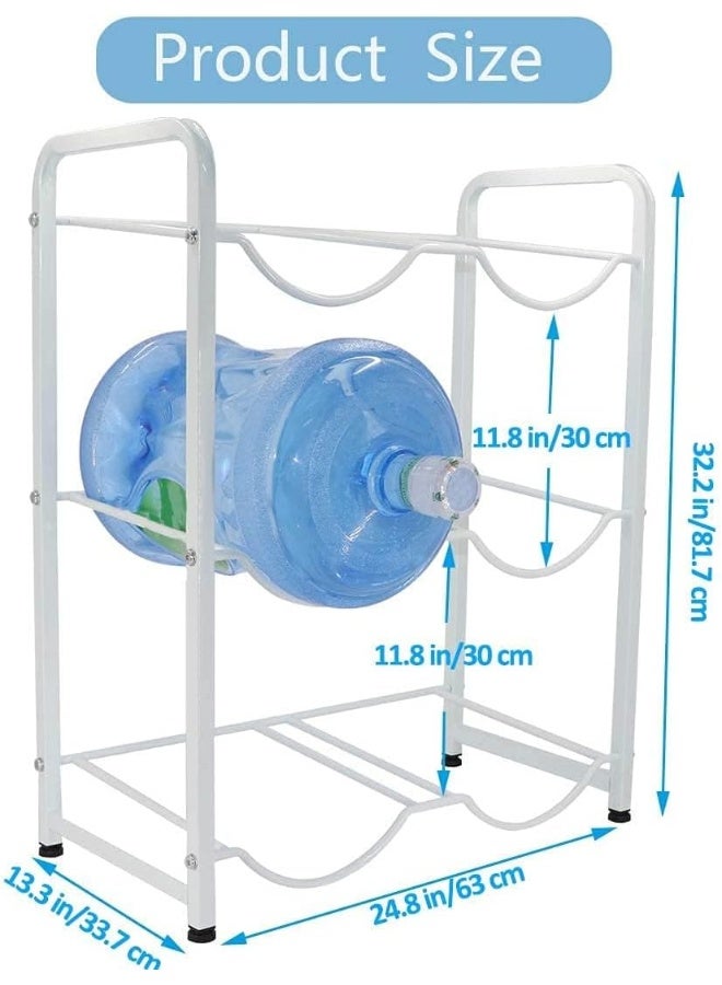 MOMENT 5 Gallon Water Bottle Holder, 3 Tiers Black Double Row Heavy Duty Water Cooler Jug Rack, Water Rack With 6 Slots For Home Kitchen - Image 3