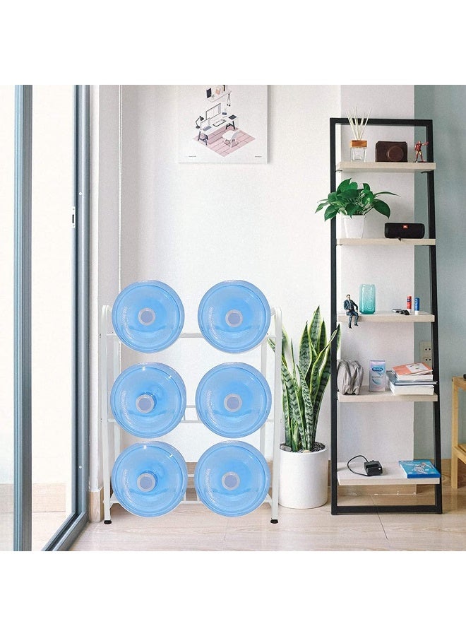 MOMENT 5 Gallon Water Bottle Holder, 3 Tiers Black Double Row Heavy Duty Water Cooler Jug Rack, Water Rack With 6 Slots For Home Kitchen - Image 2