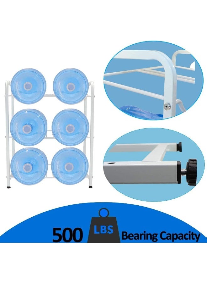 MOMENT 5 Gallon Water Bottle Holder, 3 Tiers Black Double Row Heavy Duty Water Cooler Jug Rack, Water Rack With 6 Slots For Home Kitchen - Image 4