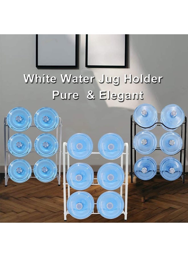 MOMENT 5 Gallon Water Bottle Holder, 3 Tiers Black Double Row Heavy Duty Water Cooler Jug Rack, Water Rack With 6 Slots For Home Kitchen - Image 5