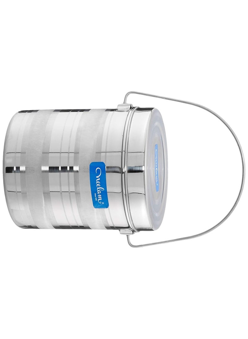 Neelam Stainless Steel 17, 22 Gauge Diamond Milk Pot, 6100 ml, Stainless Steel Storage Can Useable As Steel Dabba, Milk, ghee, Oil Storage, Etc. Heavy Jointless Body, Induction Compatible, Silver - Image 2