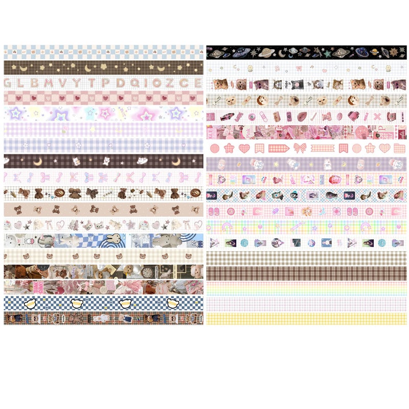 YUBBAEX Cute Washi Tape Value Pack 36 Rolls Aniamls Printed Masking Tape Kawaii Decorative for Arts, DIY Crafts, Journal Supplies, Planners, Scrapbook, Card/Gift Wrapping (Girly Style) - Image 4