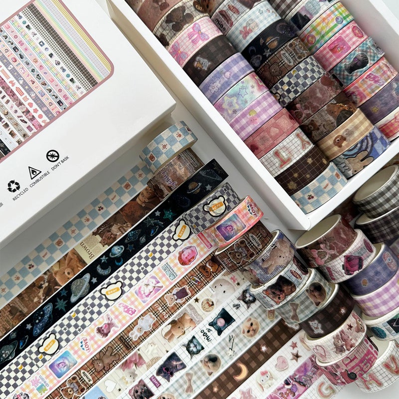 YUBBAEX Cute Washi Tape Value Pack 36 Rolls Aniamls Printed Masking Tape Kawaii Decorative for Arts, DIY Crafts, Journal Supplies, Planners, Scrapbook, Card/Gift Wrapping (Girly Style) - Image 5