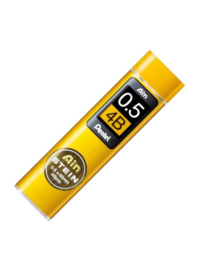 Pentel قلم رصاص ميكانيكي بنتل آين شتاين 0.5 مم | رصاص من الدرجة 4B | سلس وغير خشن | سهل الإدخال داخل القلم | عبوة من 40 قطعة (C275-4B)، أسود - Image 2