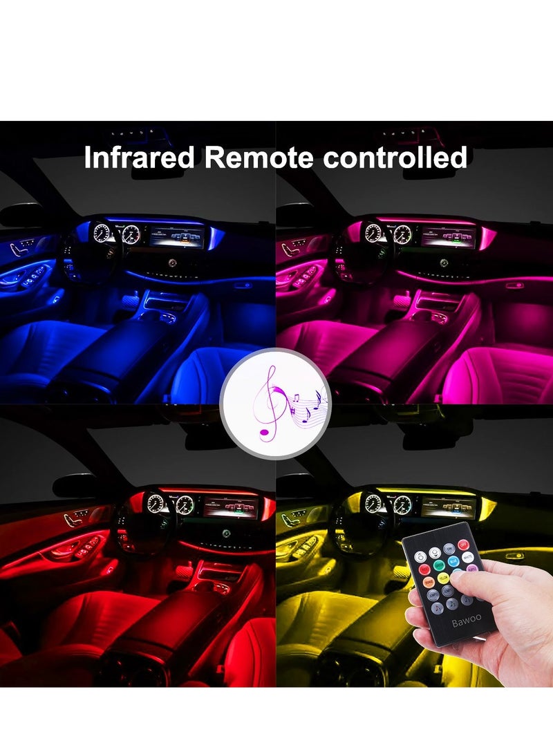 Zikra Car LED Interior Lights 4PCS 48 LED Interior Lights DC 12V Multicolor Music Car Strip Light Under Dash Lighting Kit with Sound Active Function and Wireless Remote Control Car Interior Accessories - Image 3