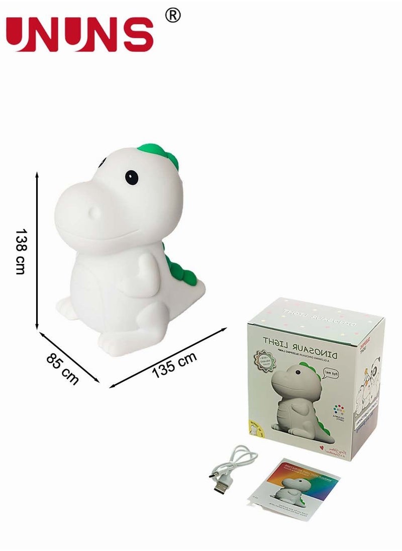 UNUNS - Night Light for Kids,LED Bicolor Silicone Dinosaur Night Light,8 Color USB Rechargeable Table Lamp,Room Decor,Portable Baby Night Light - Image 1