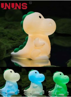 Night Light for Kids,LED Bicolor Silicone Dinosaur Night Light,8 Color USB Rechargeable Table Lamp,Room Decor,Portable Baby Night Light