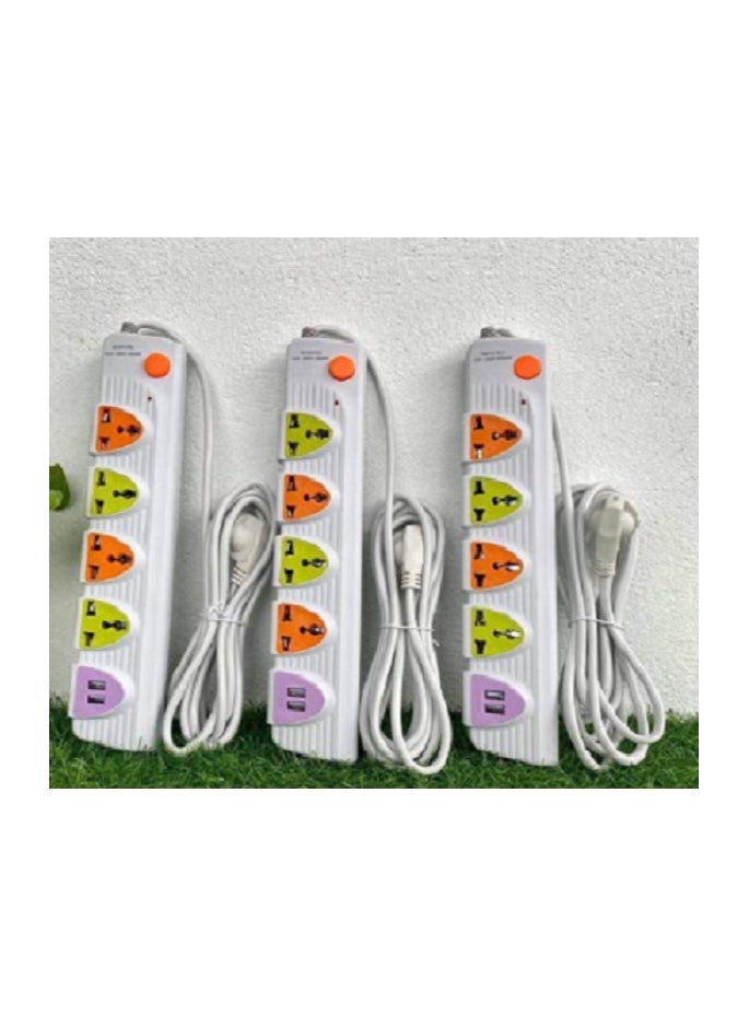 Generic Socket with 4 outlets, extension cable, 2 USB  - Image 2